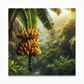 Bananas In The Jungle Canvas Print