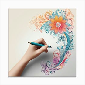 Default A Stunning Vector Design Of A Hand Holding A Pen And D 2 Canvas Print