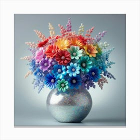 Rainbow Flowers In A Vase 2 Canvas Print