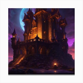 Castle In The Night Canvas Print