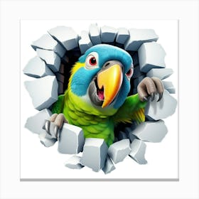 Parrot Through A Hole Canvas Print