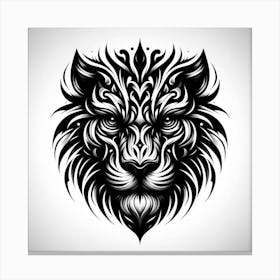 Tribal Lion Head 1 Canvas Print