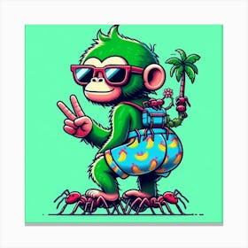 Monkey With Sunglasses 1 Canvas Print