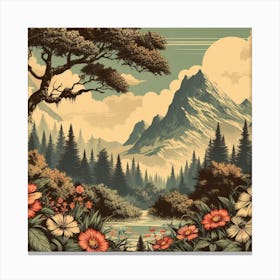 One Tree On The Top Of The Mountain Towering 12 Canvas Print
