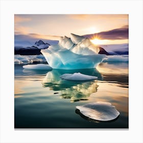 Icebergs In The Water 20 Canvas Print
