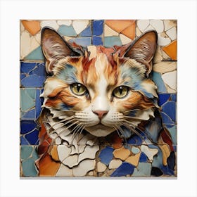 Mosaic Cat 2 Canvas Print