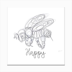 Happy Honey Bee Canvas Print