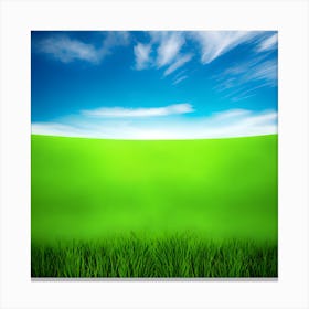 Green Grass A Blue Sky And A Background Of Calm Colors Suitable As A Wall Painting With Beautifu (1) (1) Canvas Print