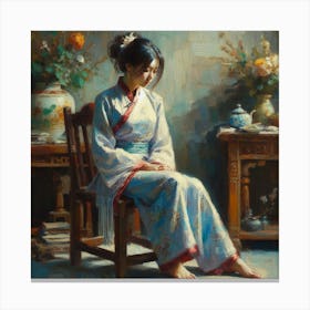 Chinese Woman Portrait Canvas Print