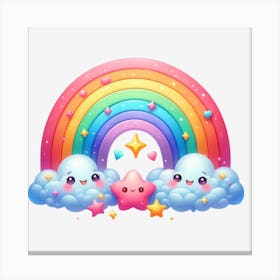 Rainbow And Stars 2 Canvas Print