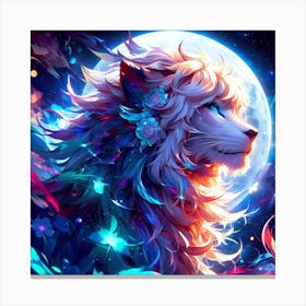 Lion In The Moonlight 1 Canvas Print