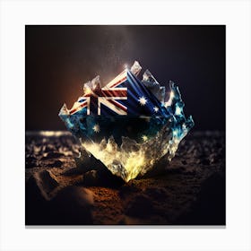 Australian Flag In Ice Canvas Print