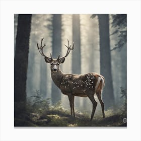 Deer In The Forest 240 Canvas Print