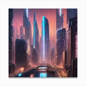 Futuristic City 99 Canvas Print