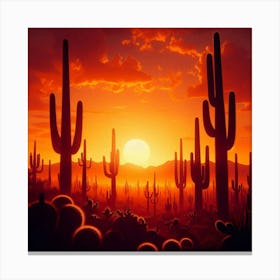 Sunset In The Desert 8 Canvas Print