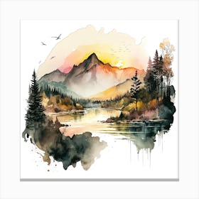 Watercolor Landscape Painting 8 Canvas Print