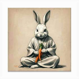 Rabbit In A Robe Canvas Print