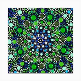 Mesmerize Green And Blue Square Canvas Print
