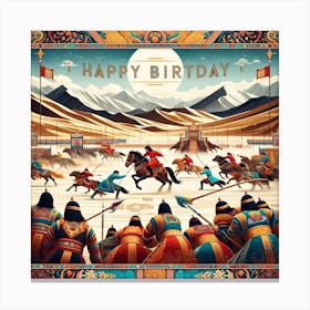 Happy Birthday Mongilian Canvas Print