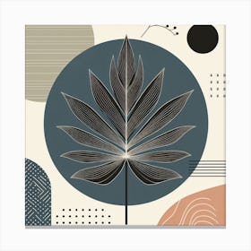 Scandinavian style, Abstraction with tropical leaf 3 Canvas Print