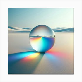 Crystal sphere with a desert landscape behind the scene Canvas Print