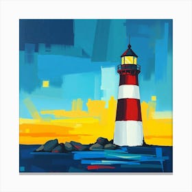 Lighthouse At Sunset 9 Canvas Print