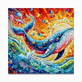 Colorful whale 1 Canvas Print