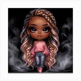 Black Girl In Smoke Canvas Print