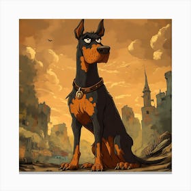 Vintage 80s Nightmarish Dog 5 Canvas Print