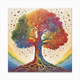 Rainbow Soul Tree Art Print 1 Canvas Print