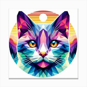 Marzipan Low Poly Cat Canvas Print