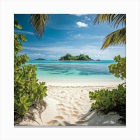 An Expansive Island Coastline Under A Tropical Climate A Barren And Serene Landscape Of Sand Dunes (2) Canvas Print