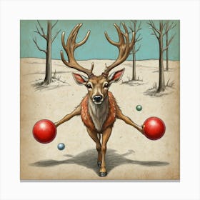 Deer With Balls Canvas Print