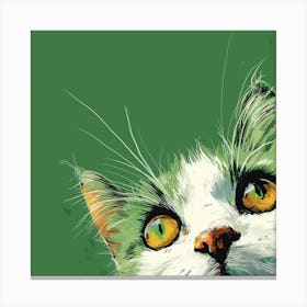 Green Cat Canvas Print