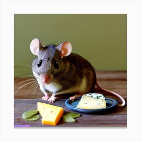 Surrealism Art Print | Mouse Has A Spread Of Cheese Canvas Print