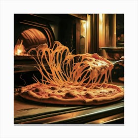 Pizza In The Oven 1 Canvas Print