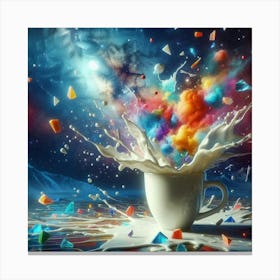 Colorful Milk Splash Canvas Print