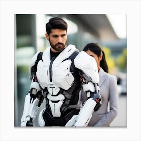 Futuristic Man And Woman 7 Canvas Print