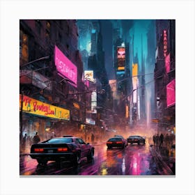 Neon City Canvas Print