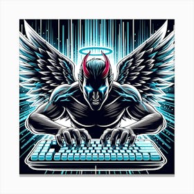 Devil On A Keyboard 3 Canvas Print