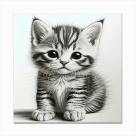 Pencil Drawing Of A Kitten Leinwandbild