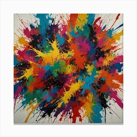 Chaotic Scribbles And Marks In Vibrant Colors 1 Canvas Print