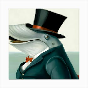 Whale In A Top Hat 1 Canvas Print