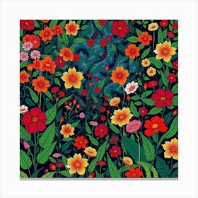 Flowers In The Garden 1 Canvas Print