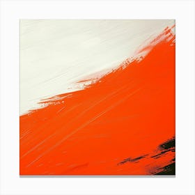 Abstract Orange And White Brush Strokes Canvas Print