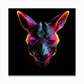 Neon Kangaroo Head Leinwandbild