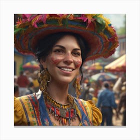 Portrait Of A Mexican Woman Canvas Print