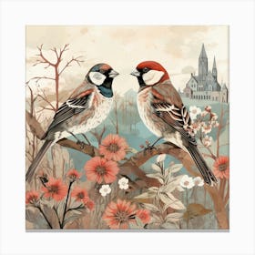 Bird In Nature House Sparrow 2 Canvas Print