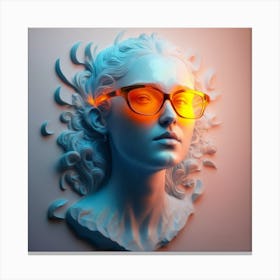 Portrait Of A Woman With Glasses 1 Canvas Print
