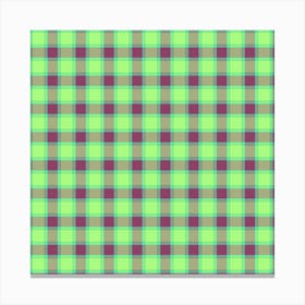 Green Plaid Fabric 7 Canvas Print